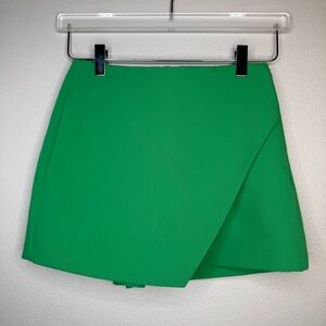 ZARA Green Skort Women’s XS High Waist Mini Skirt Shorts